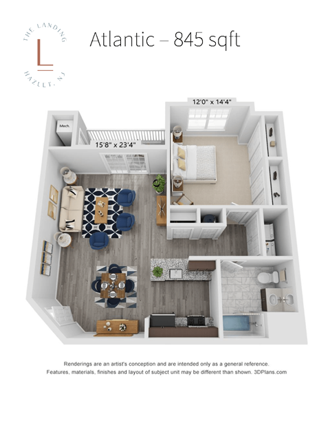 1 bedroom 1 bath at The Landing Apartments, NJ, 07730